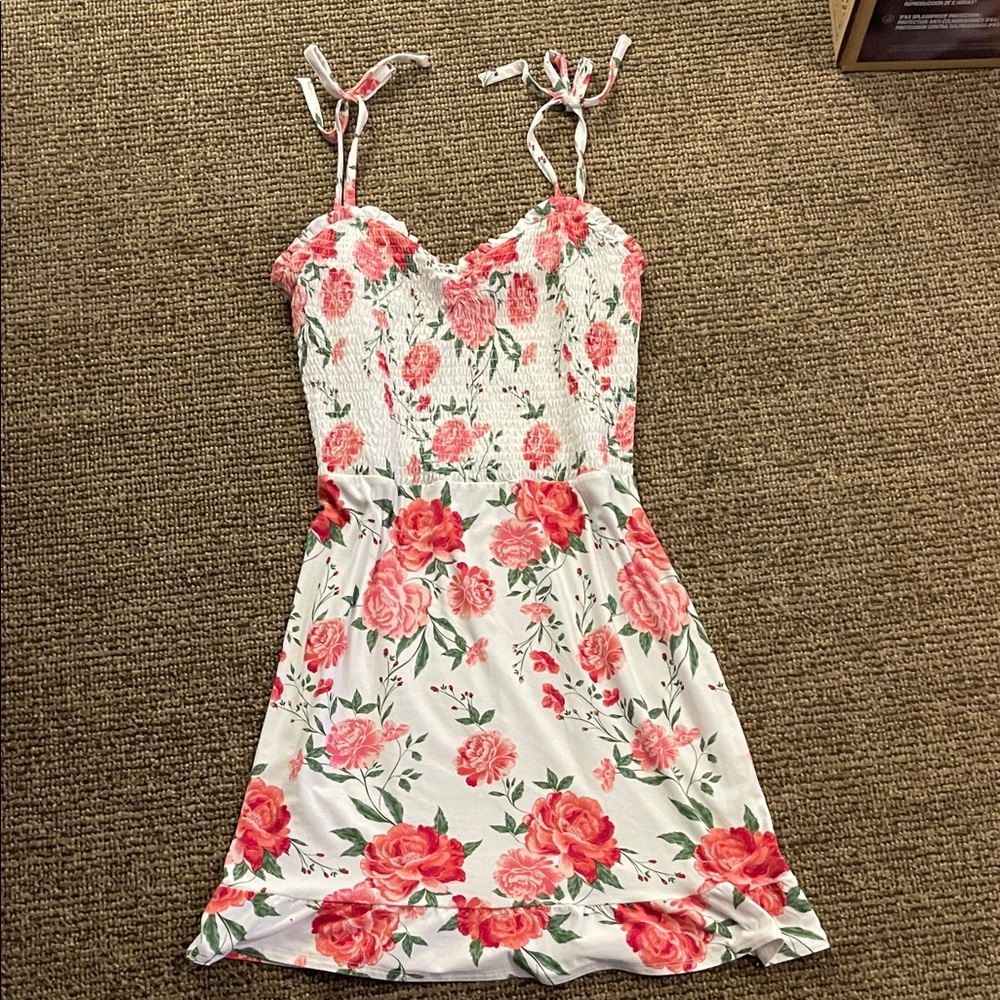 Planet Gold Floral Pink and White Dress